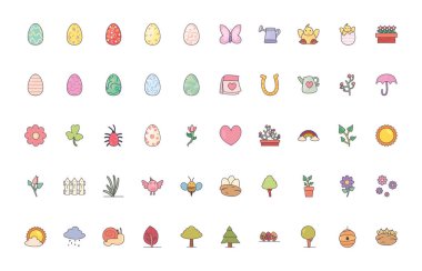 Mutlu Paskalya çizgileri ve biçim simgesi vektör dizaynı