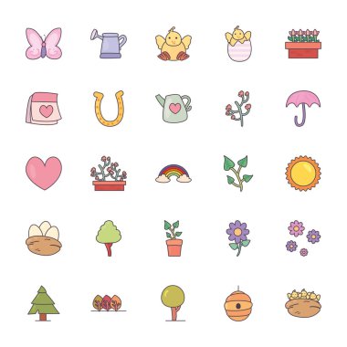 Mutlu Paskalya çizgileri ve biçim simgesi vektör dizaynı