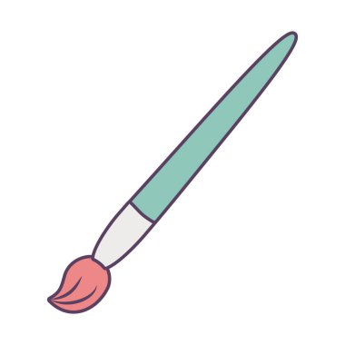 Ayrı boya fırçası çizgisi ve biçim ikonu vektör tasarımını doldur