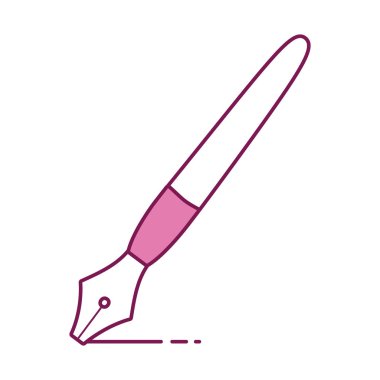 İzole kalem yarısı satırı yarı renk ikon vektör tasarımı