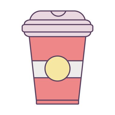 Ayrı kahve kupası çizgisi ve biçim ikonu vektör tasarımı