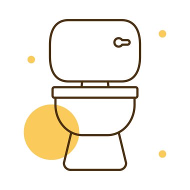 İzole tuvalet bloğu ve satır biçimi vektör tasarımı