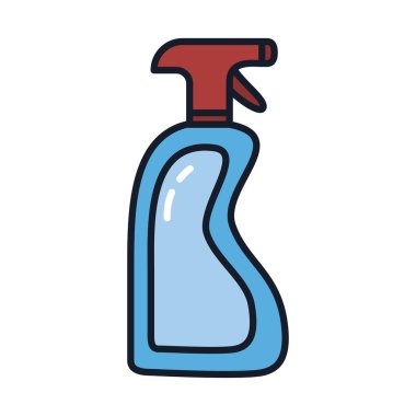 Deterjan sprey çizgisi ve biçim ikonu vektör tasarımını doldur