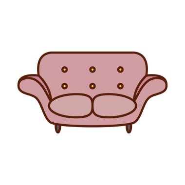 İzole sandalye çizgisi ve biçim ikonu vektör tasarımını doldur