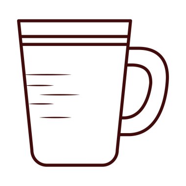 İzole kahve kupası çizgisi biçim vektör tasarımı