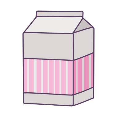 İzole edilmiş süt kutusu içecek hattı ve biçim ikonu vektör tasarımını doldur