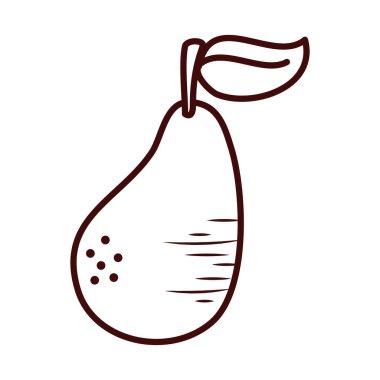 İzole armut çizgisi biçim vektör tasarımı