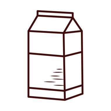 İzole edilmiş süt kutusu çizgisi biçim vektör tasarımı