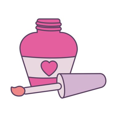 İzole edilmiş makyaj malzemesi çizgisi ve biçim ikonu vektör tasarımını doldur