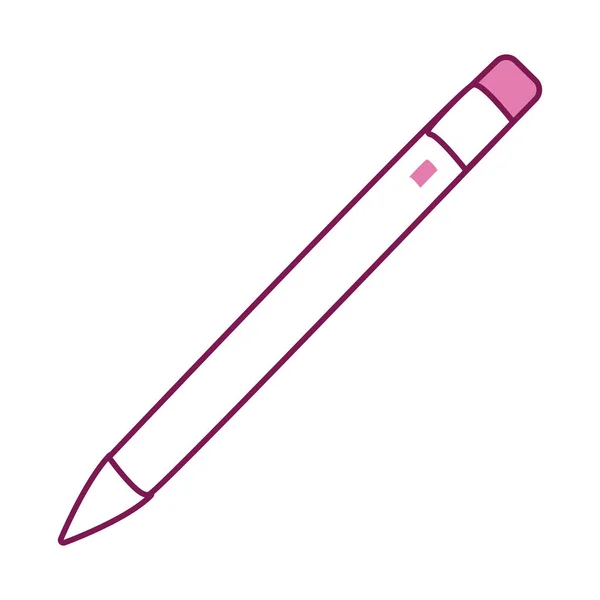 연필 반쪽의 컬러 스타일 아이콘 벡터 디자인 분리 — 스톡 벡터