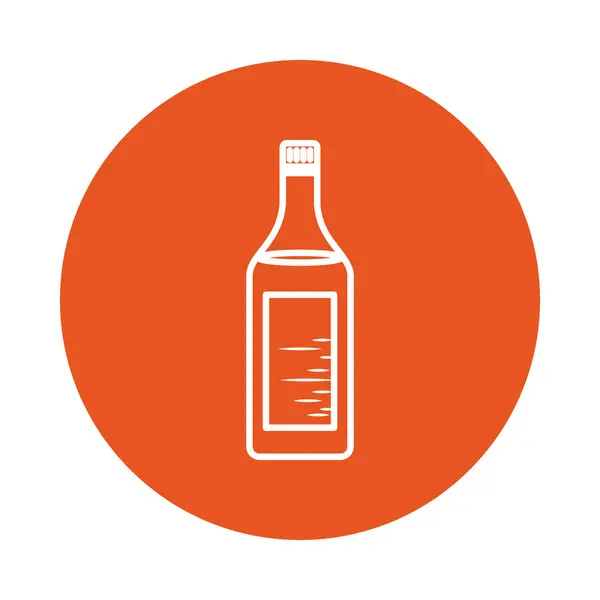 Geïsoleerde olie fles blok stijl pictogram vector ontwerp — Stockvector