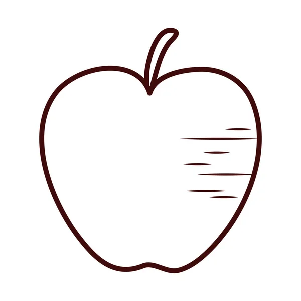 Izolowany owoc jabłko linia styl ikona wektor projektu — Wektor stockowy