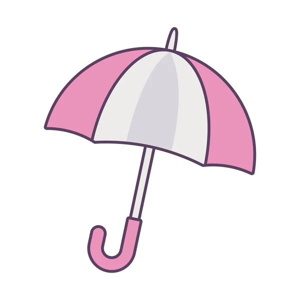 Isolated striped umbrella line and fill style icon vector design — Stock vektor