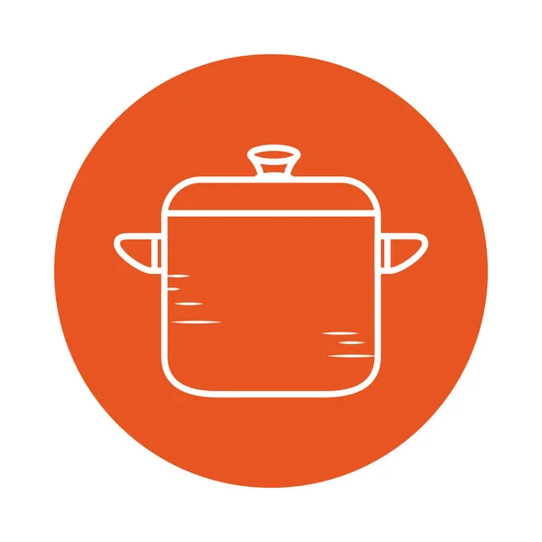 Isolated cook pot block style icon vector design — Stock Vector