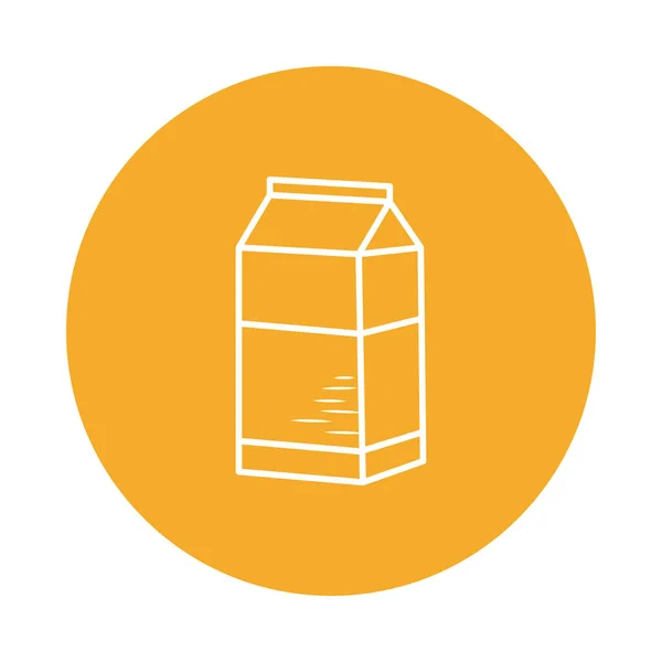 Boîte à lait isolée style bloc icône conception vectorielle — Image vectorielle