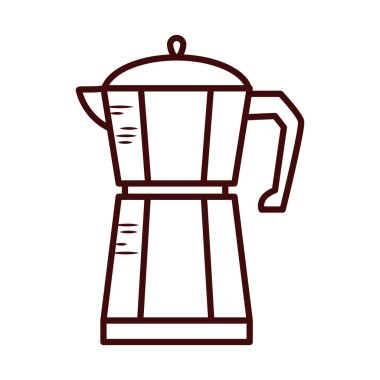 İzole çaydanlık çizgisi biçim vektör tasarımı