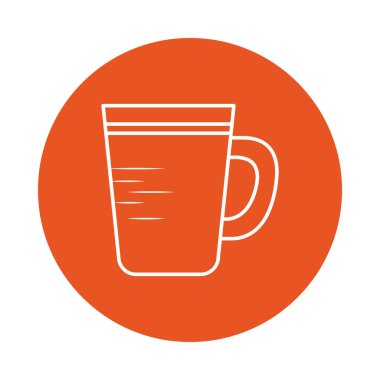 İzole kahve kupası blok biçim ikon vektör tasarımı