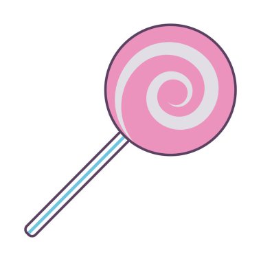 Tatlı şeker çizgisi ve doldurma tarzı ikon tasarımı, Şeker karamel şekerli bonbon tatlı tatlı çerez lezzetli ve klasik temalı illüstrasyon