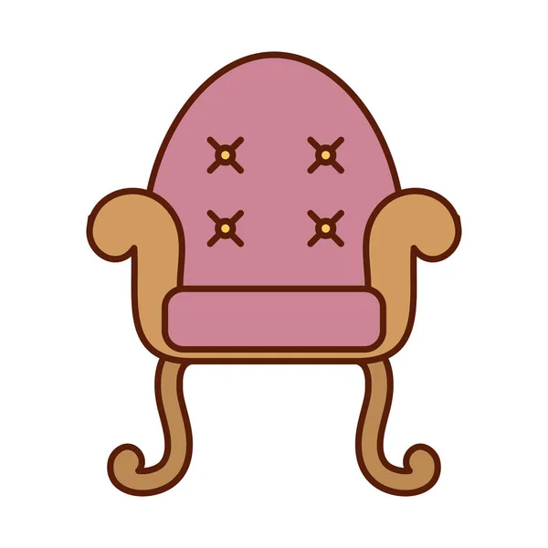 Linha de cadeira isolada e design de vetor ícone de estilo de preenchimento — Vetor de Stock