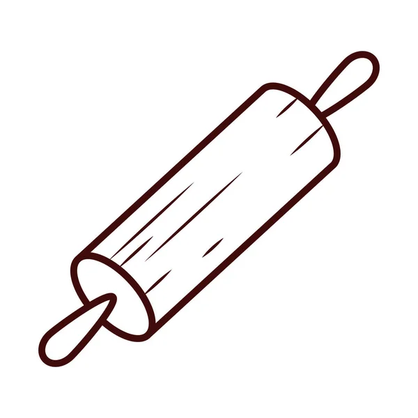 Isolated rolling pin line style icon vector design — Stock Vector
