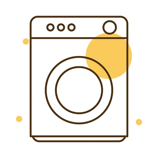 İzole edilmiş çamaşır makinesi bloğu ve satır biçimi vektör tasarımı — Stok Vektör