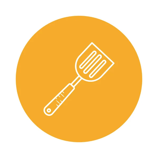 독립 된 spatula block style icon vector design — 스톡 벡터