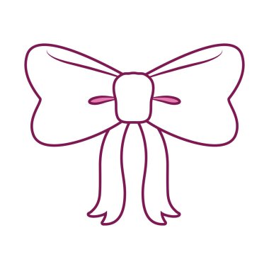 İzole papyon yarı çizgi yarı renk ikon vektör tasarımı