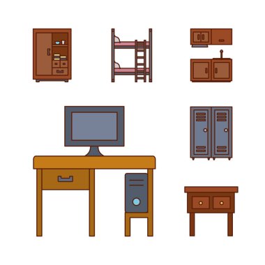 İzole edilmiş ev satırı ve biçim simgesi set vektör tasarımını doldur