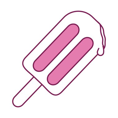 İzole dondurma yarım çizgi yarı renk ikon vektör tasarımı