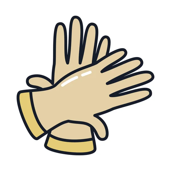 手袋ラインと塗りつぶしスタイルのアイコンベクトルデザイン — ストックベクタ