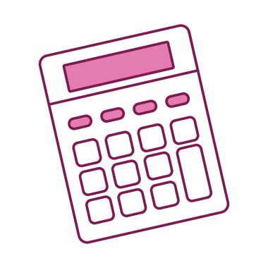 İzole hesap makinesi yarı renk biçimi vektör tasarımı