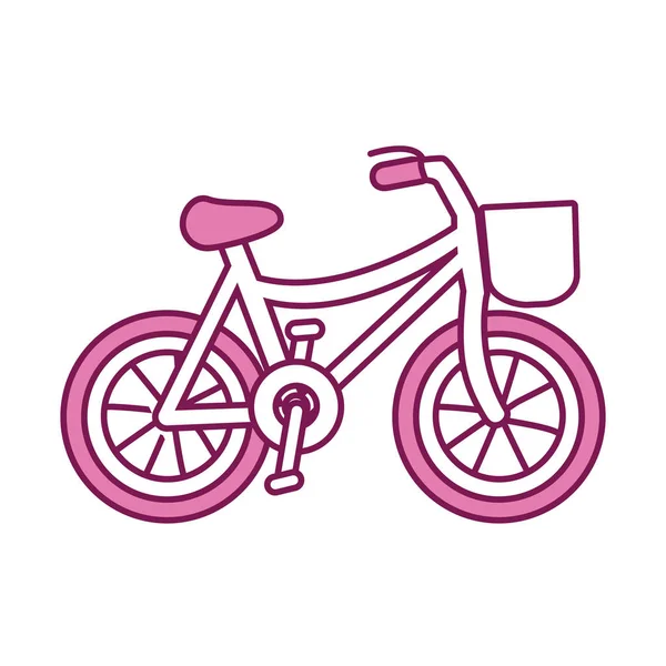 Bicicleta aislada mitad línea mitad color estilo icono diseño vectorial — Vector de stock