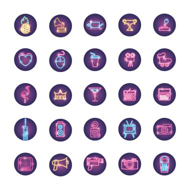 neon biçim simgesi vektör tasarımı