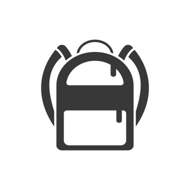 İzole okul çantası siluet biçim ikon vektör tasarımı