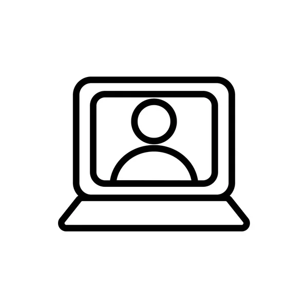 Diseño de vectores de icono de estilo de línea portátil digital aislado — Vector de stock
