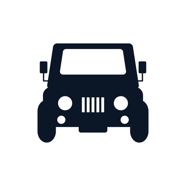 Isolierte Jeep Auto Fahrzeug Silhouette Stil Ikone Vektor-Design — Stockvektor
