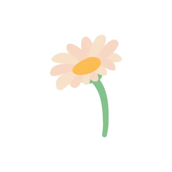 Μεμονωμένο λευκό λουλούδι επίπεδη στυλ εικονίδιο διανυσματικό σχεδιασμό — Διανυσματικό Αρχείο