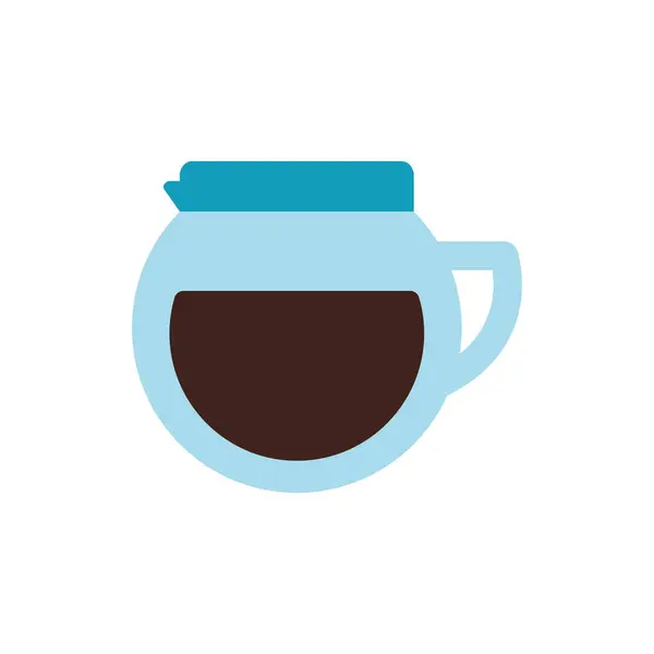 Изолированный кофе горшок плоский стиль иконки векторный дизайн — стоковый вектор