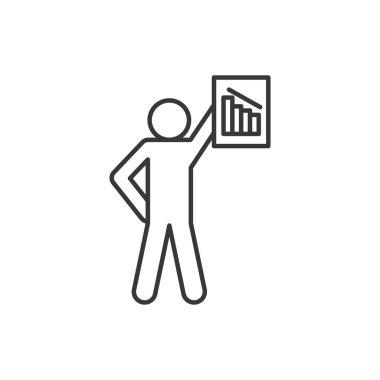 Infographic board çizgisi biçim vektör tasarımı ile izole edilmiş avatar