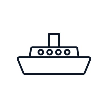 İzole edilmiş gemi araç çizgisi biçim vektör tasarımı
