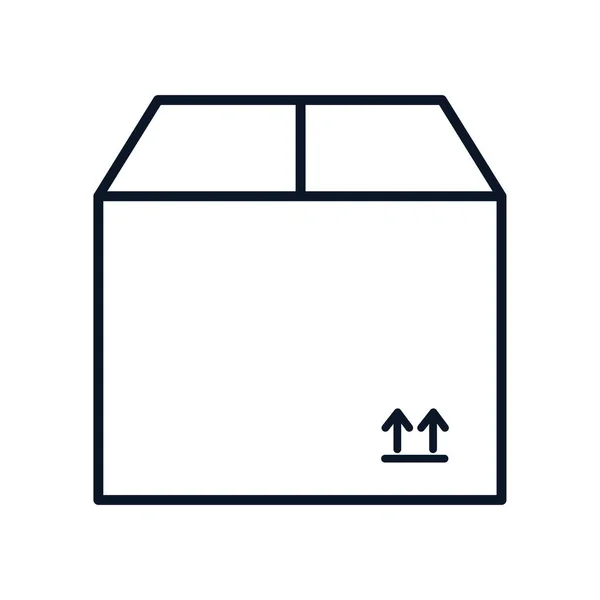 Diseño de vectores de icono de estilo de línea de caja de entrega aislada — Vector de stock