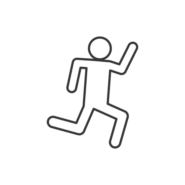 Isolated avatar running line style icon vector design — 스톡 벡터
