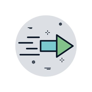 Ayrı ok doldurma blok biçim vektör tasarımı