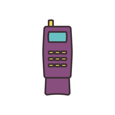 İzole edilmiş dijital cep telefonu hattı doldurma biçimi vektör tasarımı