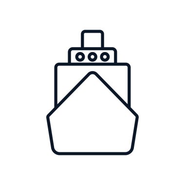 İzole edilmiş gemi araç çizgisi biçim vektör tasarımı