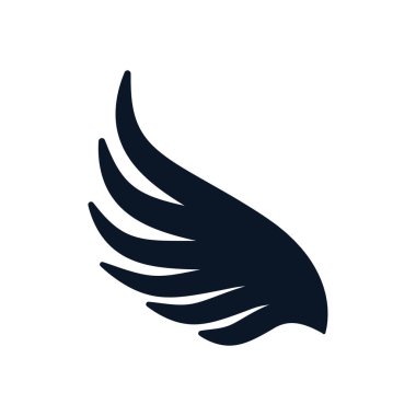 İzole edilmiş kanat siluet biçim ikon vektör tasarımı