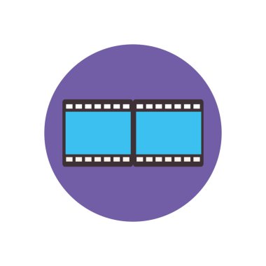İzole edilmiş film şeridi düz blok biçim vektör tasarımı
