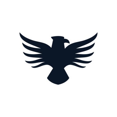 İzole edilmiş kartal kuş silueti biçim ikon vektör tasarımı