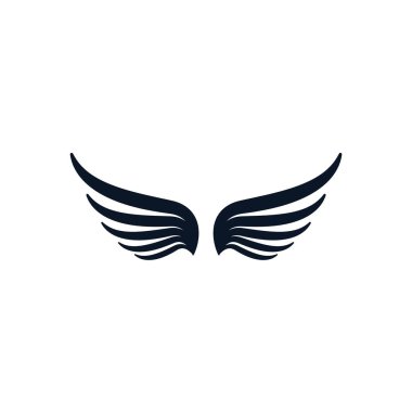 İzole edilmiş kanat siluet biçim ikon vektör tasarımı