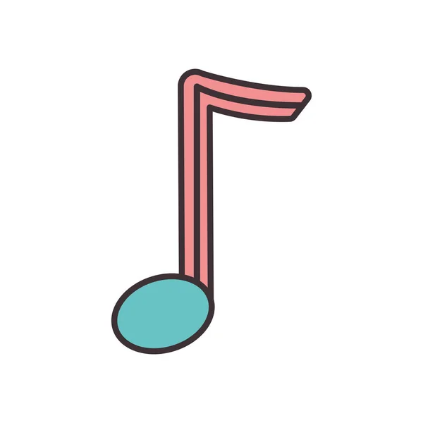 Isolé note de musique ligne remplissage style icône vectoriel design — Image vectorielle
